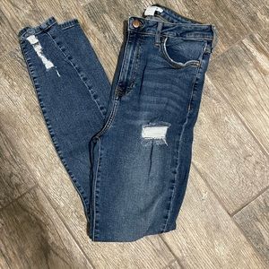 Forever 21 High Waisted Distressed Skinny Jeans